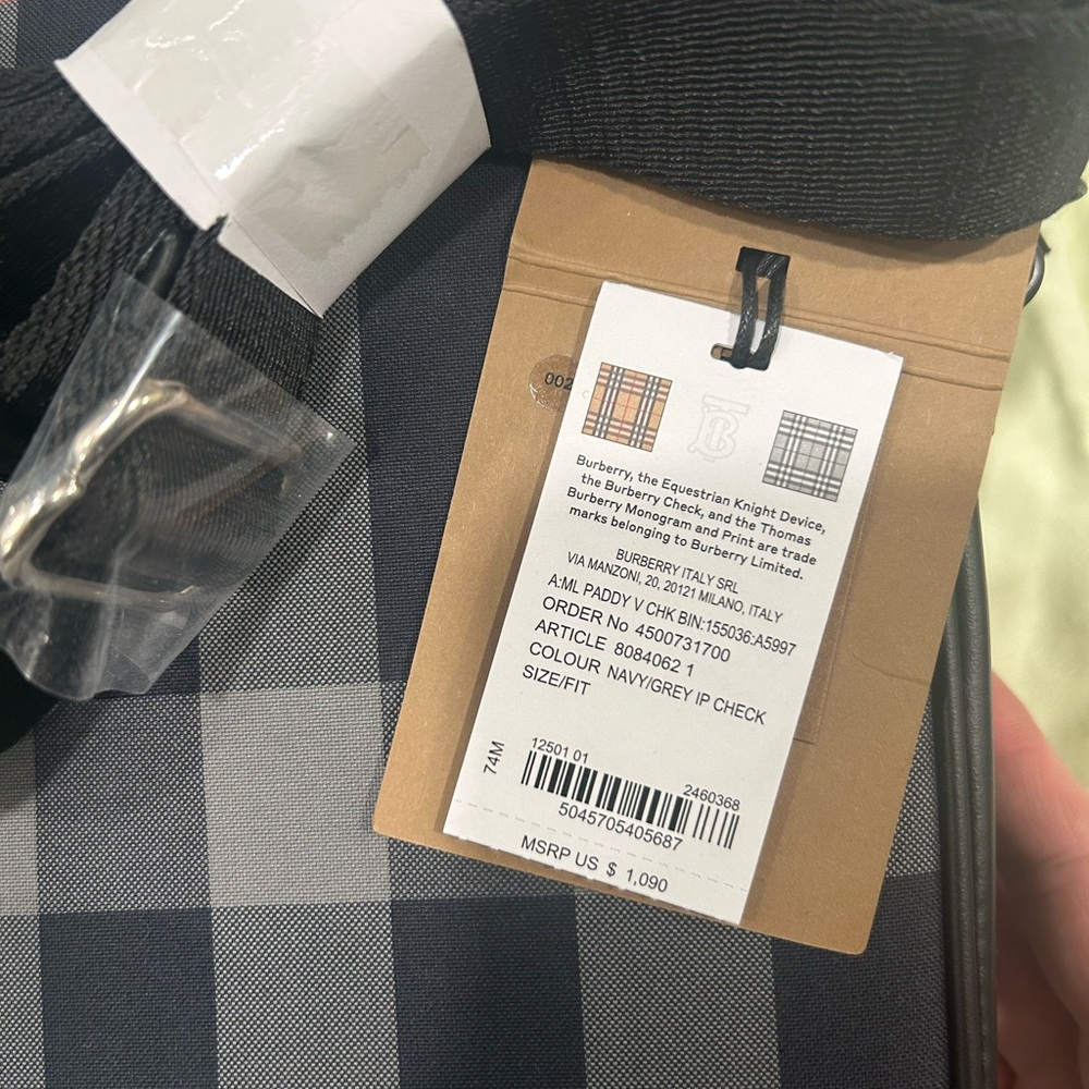 Burberry Black and Gray Plaid Messenger Bag - Picture 4 of 8